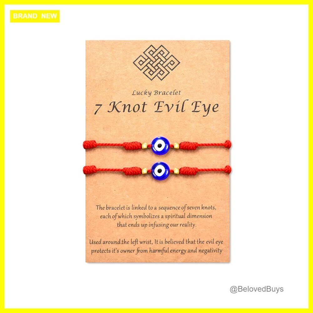 Adjustable 7 Knot Evil Eye Protection Bracelet Red String Amulet